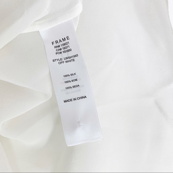Frame Ada Silk Blouse Lace Cutout Embroidered Top Off White XXS NWT - Picture 9 of 13
